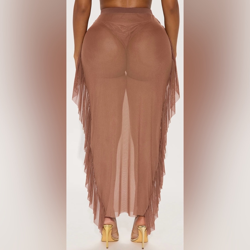 Sunshine See Through Coverup Skirt - Mocha - Picture 3 of 3